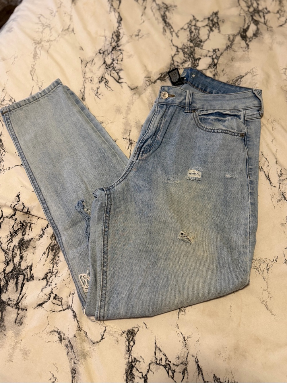 Light Wash Distressed Skinny Jeans